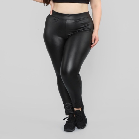Liliana Faux Leggings Black ( 3x ) - Picture 1 of 6